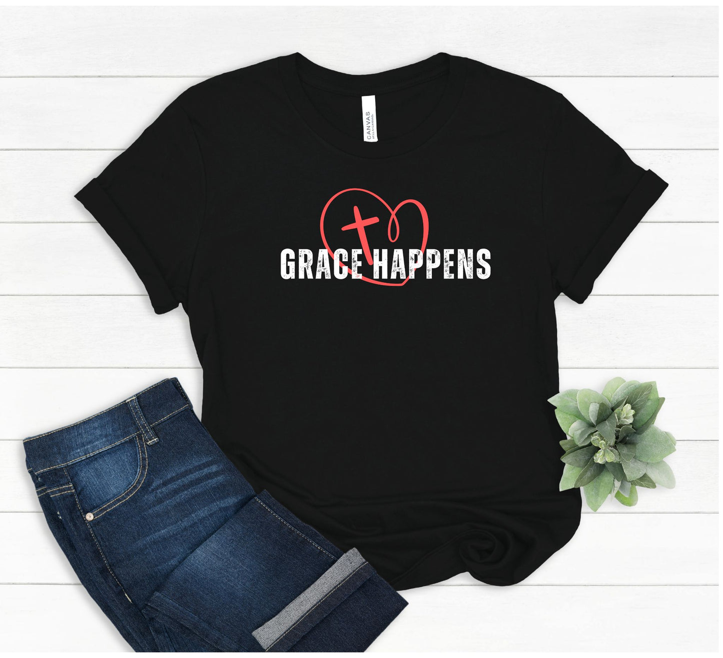 Grace Happens T-Shirt - Criss Cross my Heart
