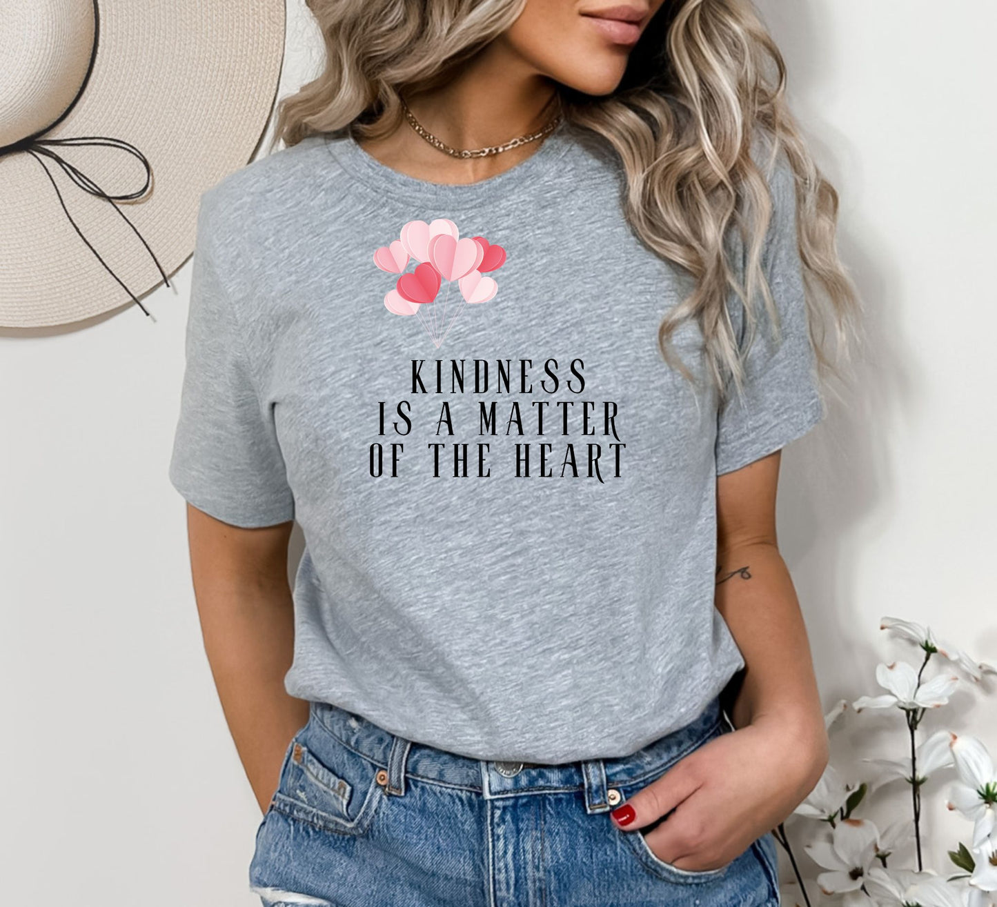 Kindness is a matter of the Heart T-Shirt - Heart Bouquet