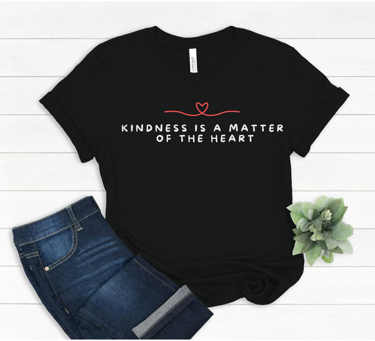 Kindness is a Matter of the Heart T-Shirt - Heart Line