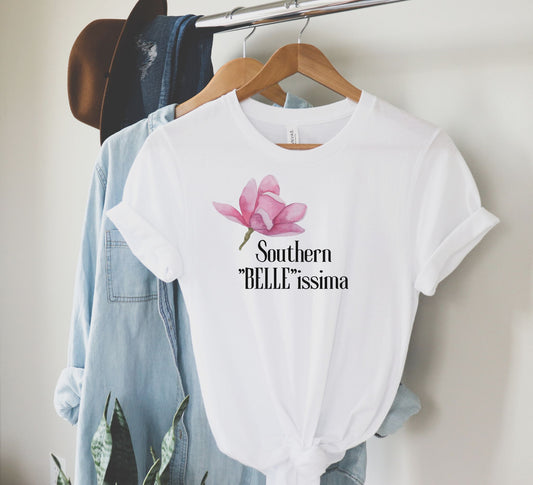 Southern "Belle"issma T-Shirt - Pink Magnolias