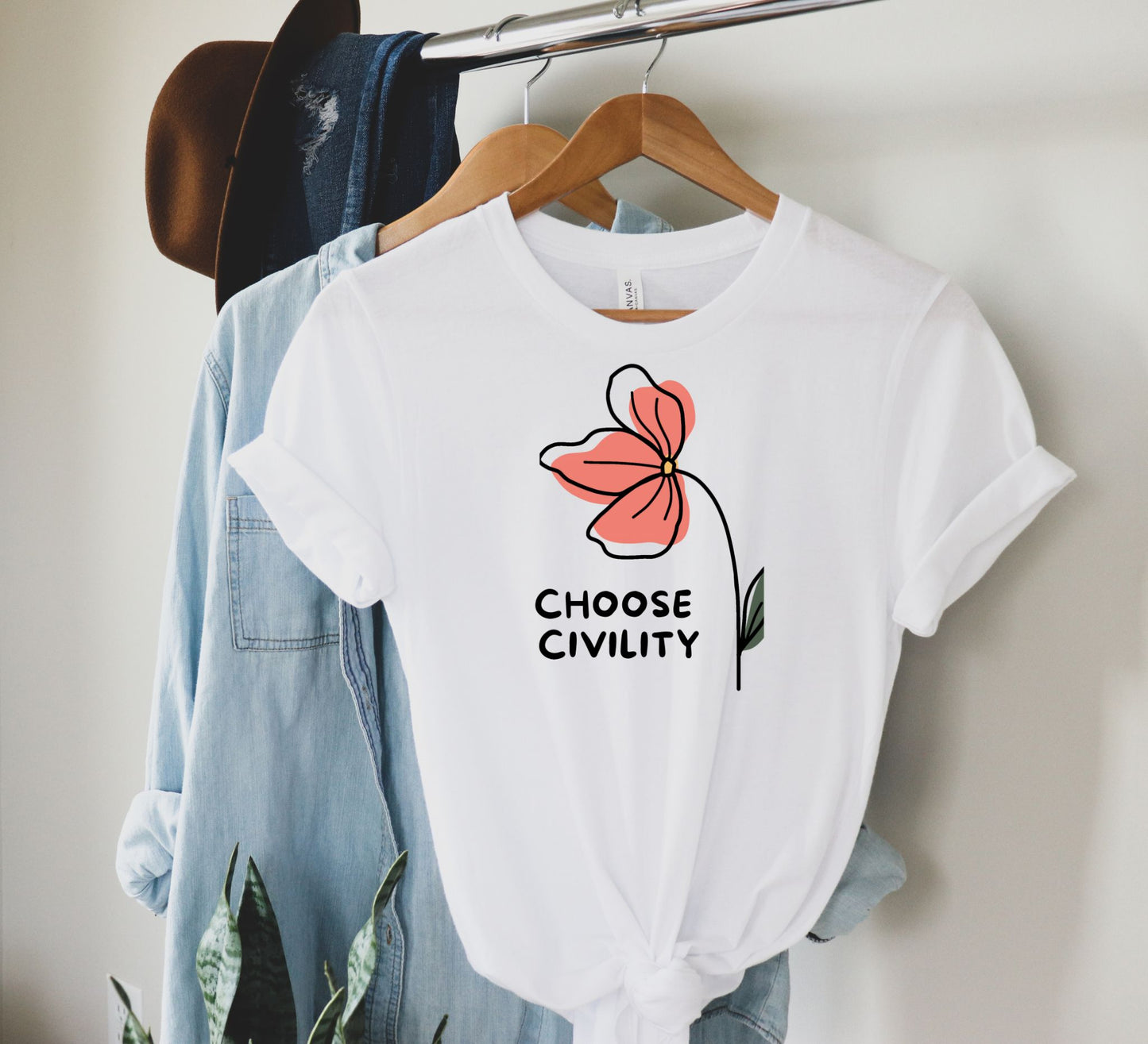 Choose Civility T-Shirt - Blooming Where Planted