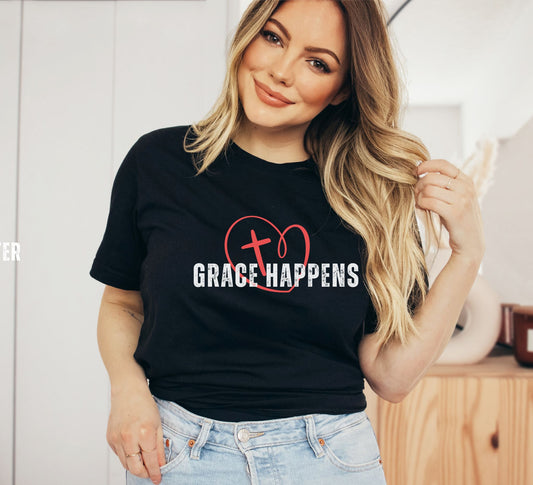 Grace Happens T-Shirt - Criss Cross my Heart